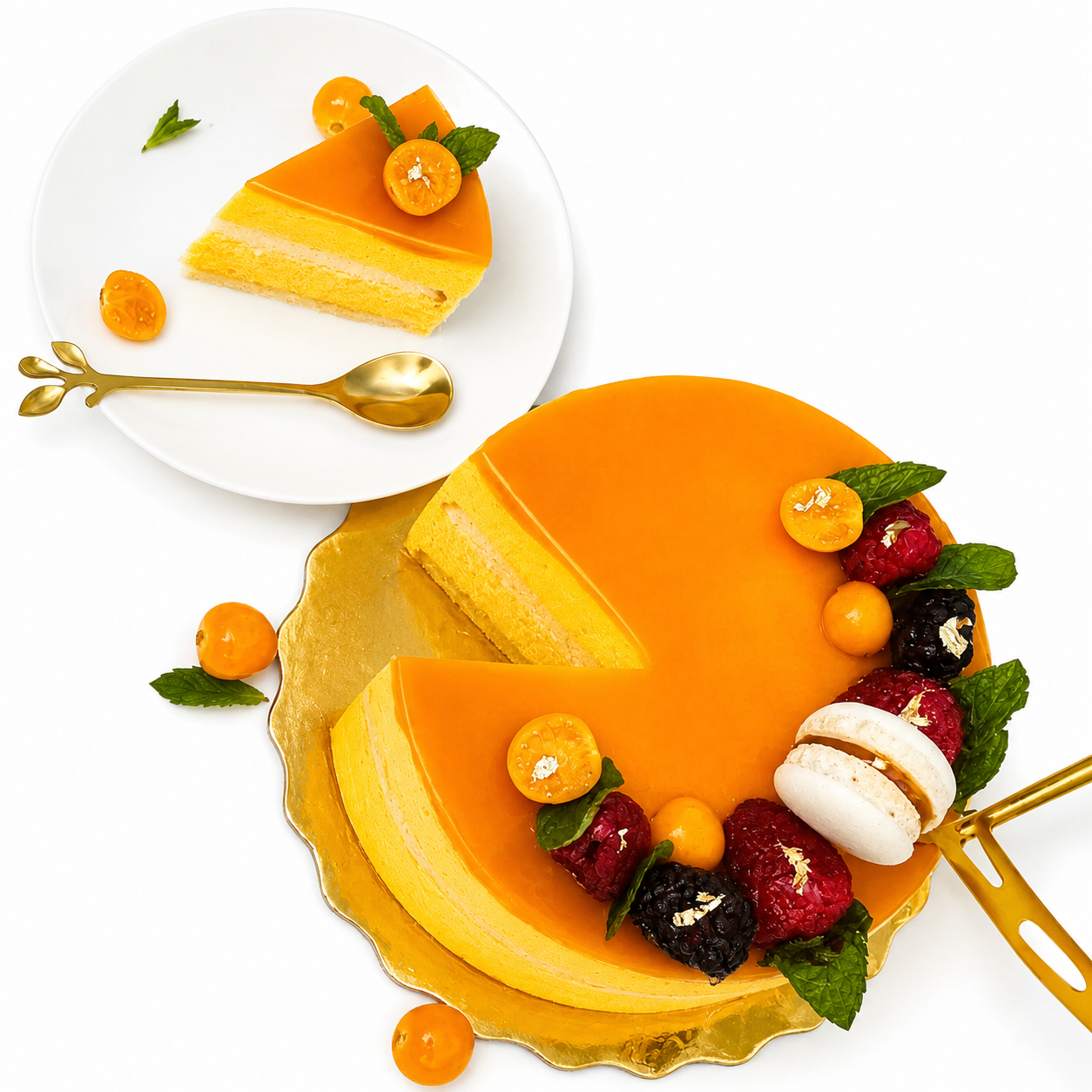 Glazed Mango Mousse Cake