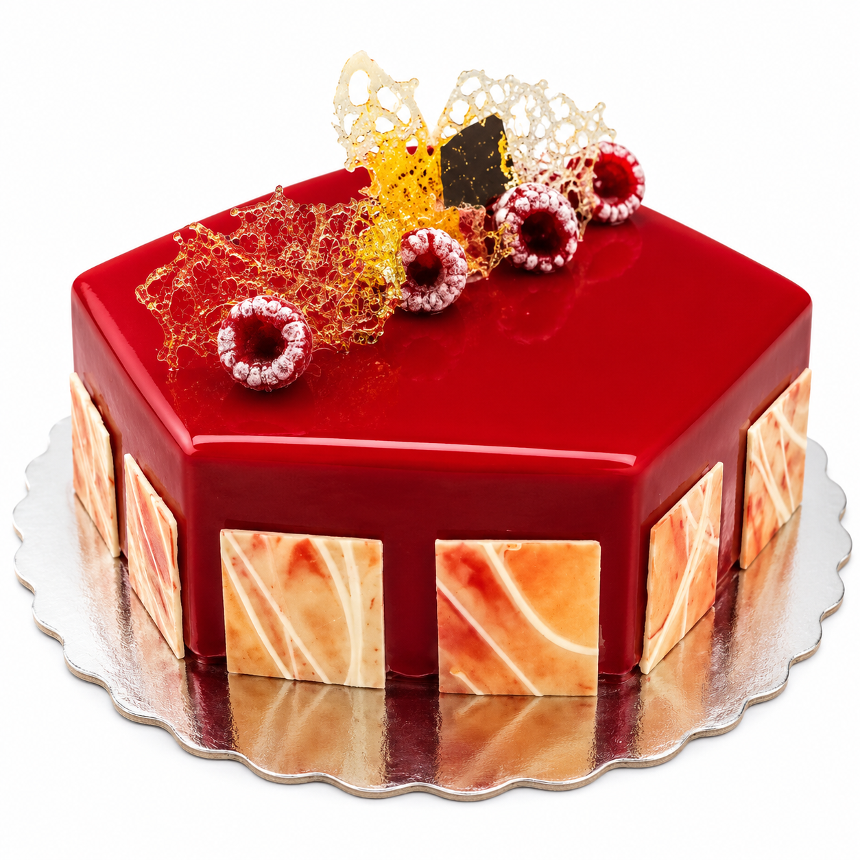 Hexagon Raspberry Creme Brulee
